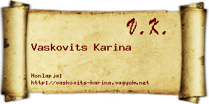 Vaskovits Karina névjegykártya